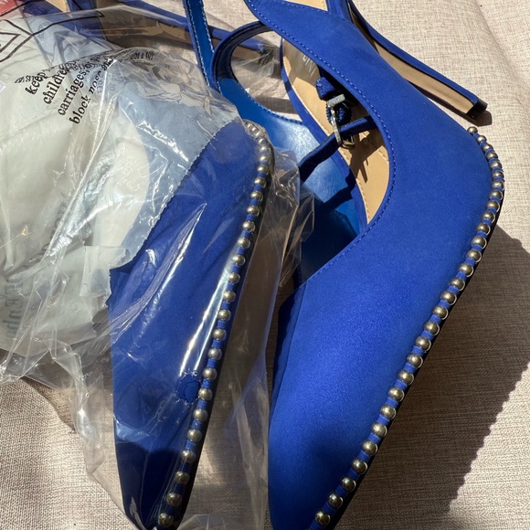 Gianni Bini Elegant Blue Suede Heels with Ankle Strap - Picture 4 of 9